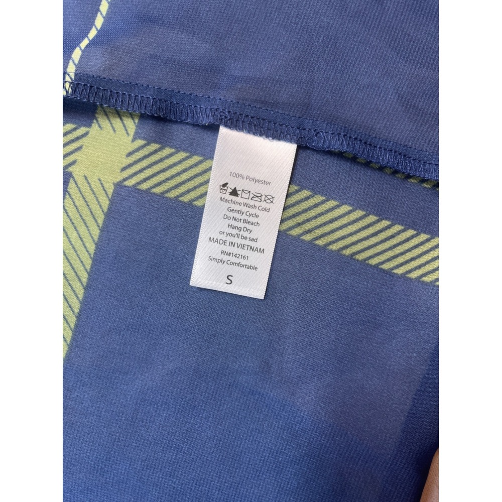 LuLaRoe Shirley Kimono Womens S Blue Green Plaid Sheer Chiffon Duster Cardigan - Picture 4 of 6